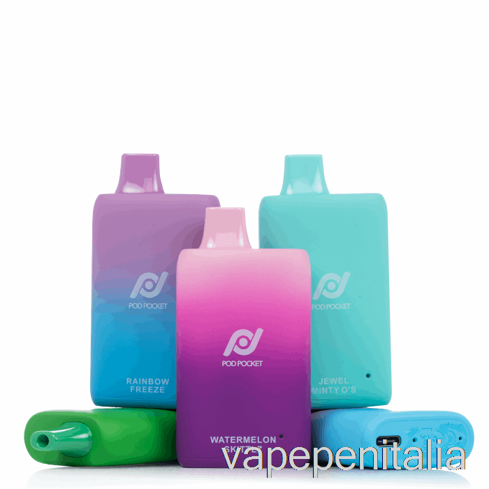 Vape Pen Pod Pocket 7500 0% Zero Nicotina Roll Up Fragola Usa E Getta